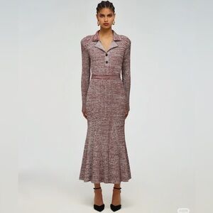 Self Portrait Long Sleeve Rib Knit Dress
